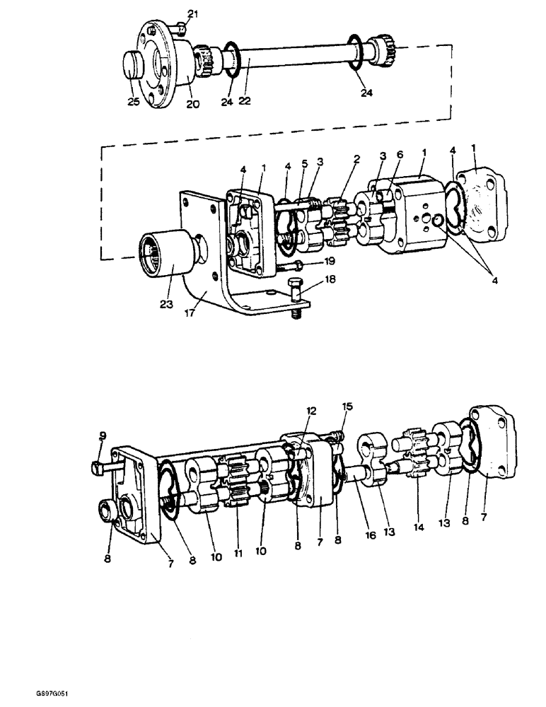 Схема запчастей Case IH 1210 - (8-32) - HYDRAULIC PUMP (08) - HYDRAULICS