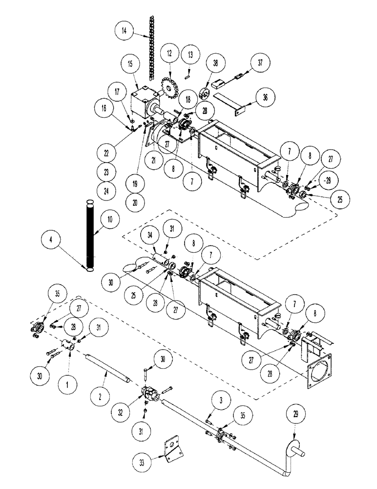 Схема запчастей Case IH 1100 - (E12) - DRIVE LINE 