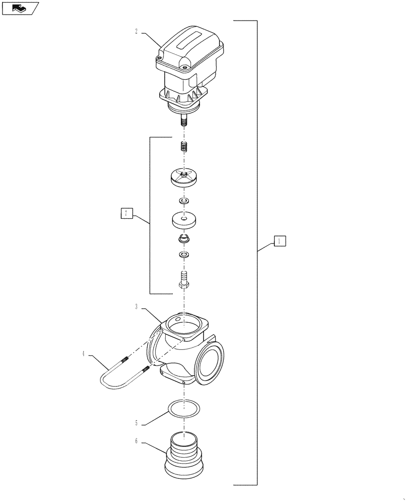 Схема запчастей Case IH 4420 - (09-099) - BOOM MANIFOLD BREAKDOWN, 7 SECTION BOOM, STANDARD AND LO-FLOW, 2" FLANGE X 1" FLANGE Liquid Plumbing