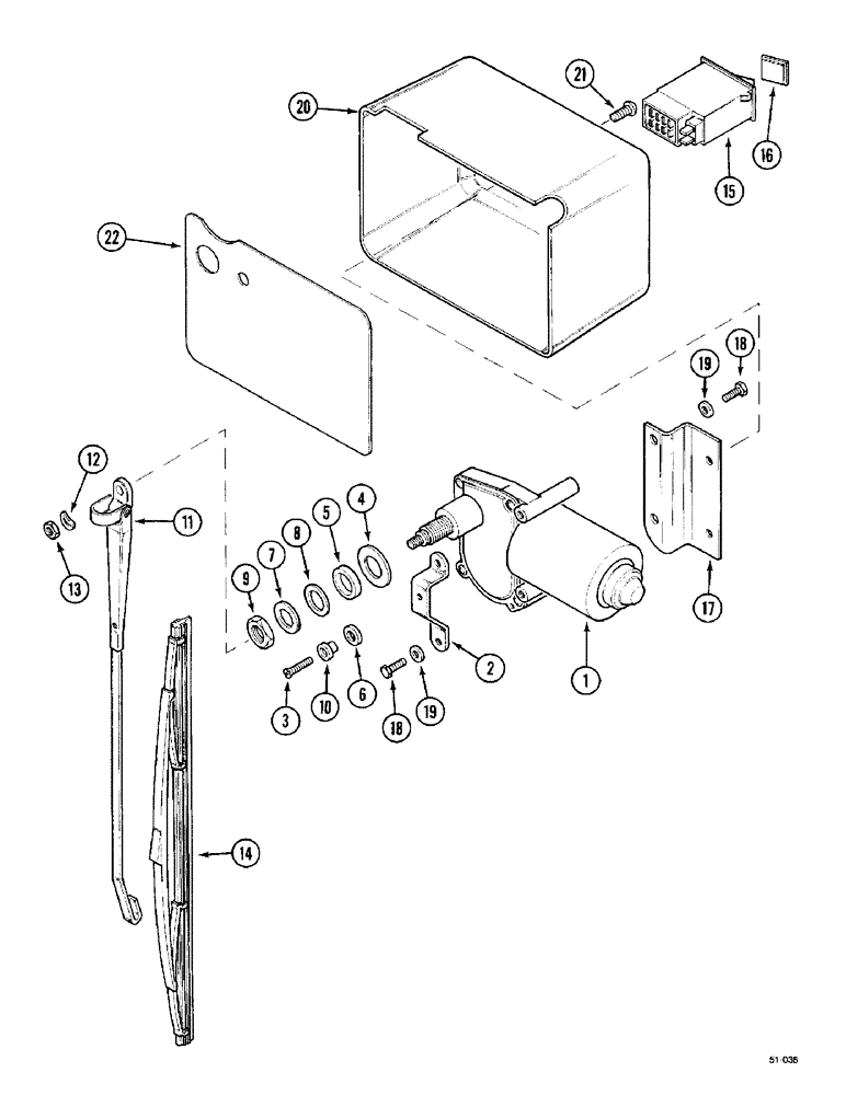 Схема запчастей Case IH 5150 - (4-92) - WINDSCREEN WIPER - REAR (04) - ELECTRICAL SYSTEMS