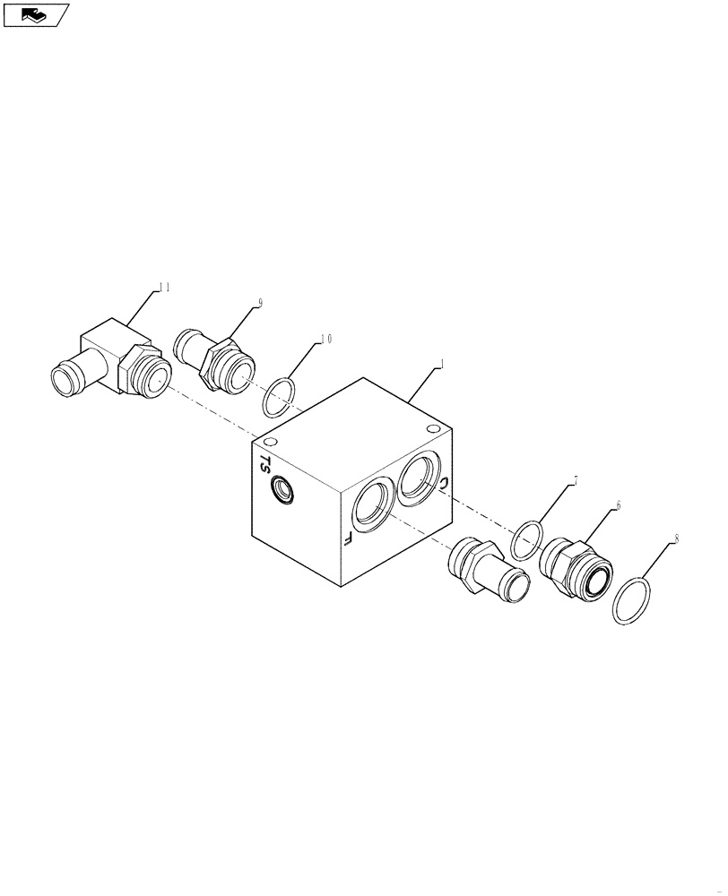 Схема запчастей Case IH 635 - (35.300.01[02]) - COOLER BYPASS MANIFOLD (35) - HYDRAULIC SYSTEMS