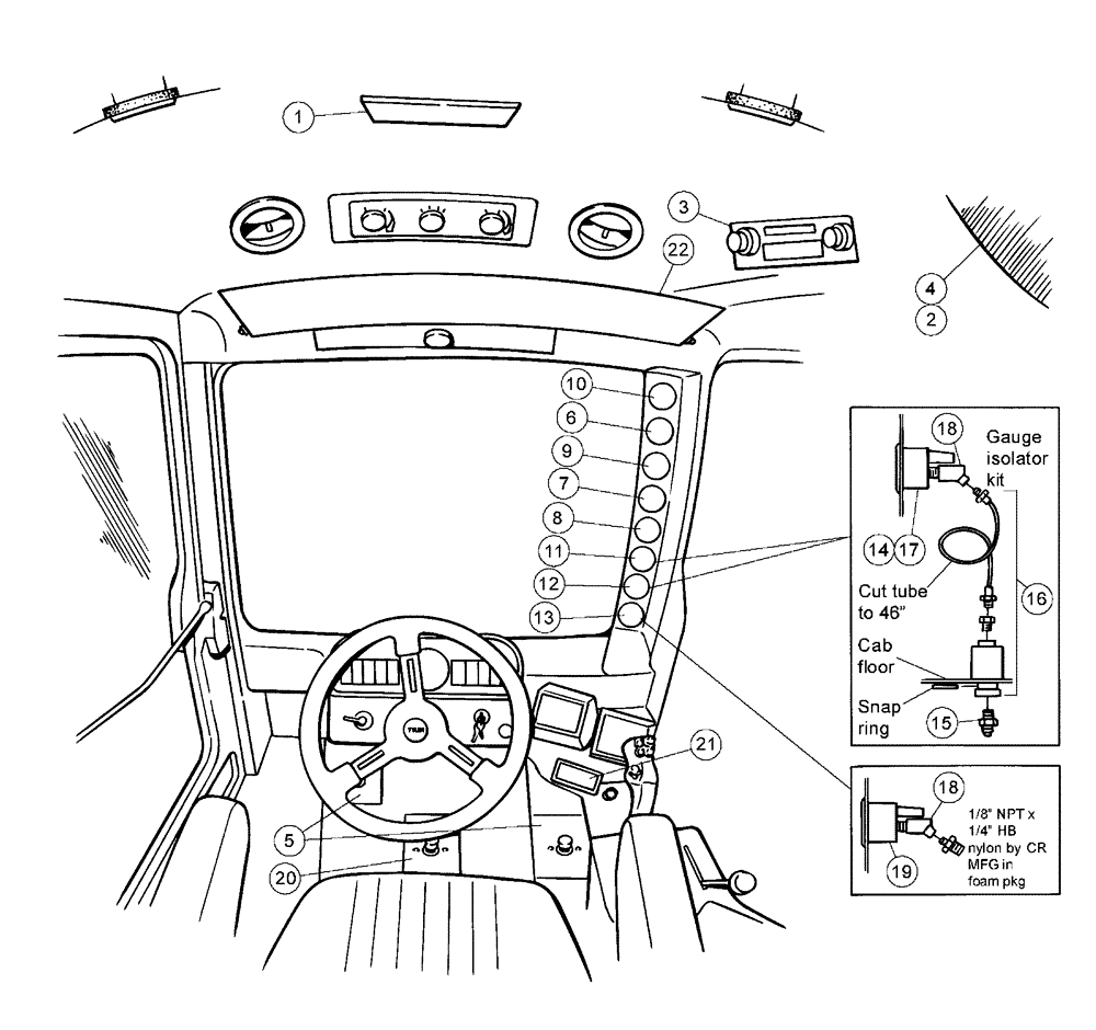 Схема запчастей Case IH PATRIOT WT - (01-002) - GAUGES, ELECTRICAL Cab Interior