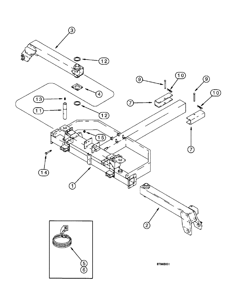 Схема запчастей Case IH 955 - (9A-022) - CENTER MAIN FRAME, 24 ROW NARROW - FRONT FOLD, PLANTERS BUILT UP TO AUG 97 PRIOR TO PIN DCB0001114 (09) - CHASSIS/ATTACHMENTS