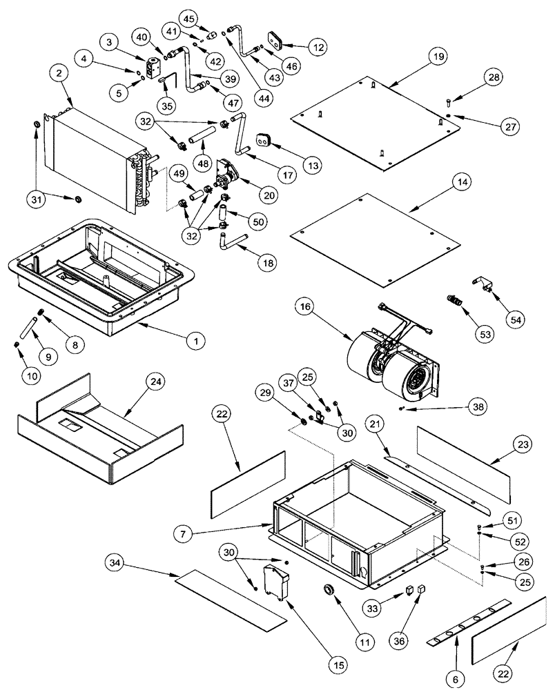 Схема запчастей Case IH SPX4410 - (01-023) - AIR CONDITIONING, CLIMATE CONTROL UNIT Cab Interior