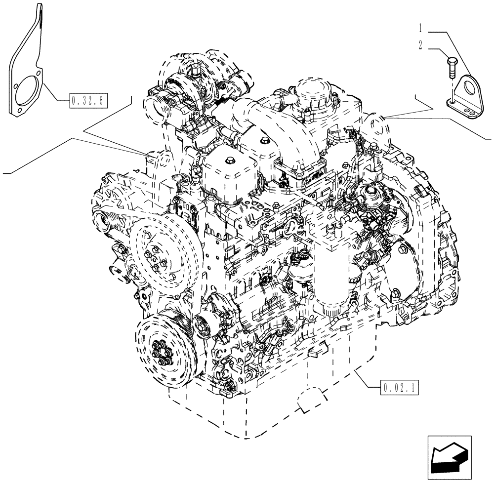 Схема запчастей Case IH P85 - (0.45.0[02]) - HOOKS - ENGINE - P85 (02) - ENGINE