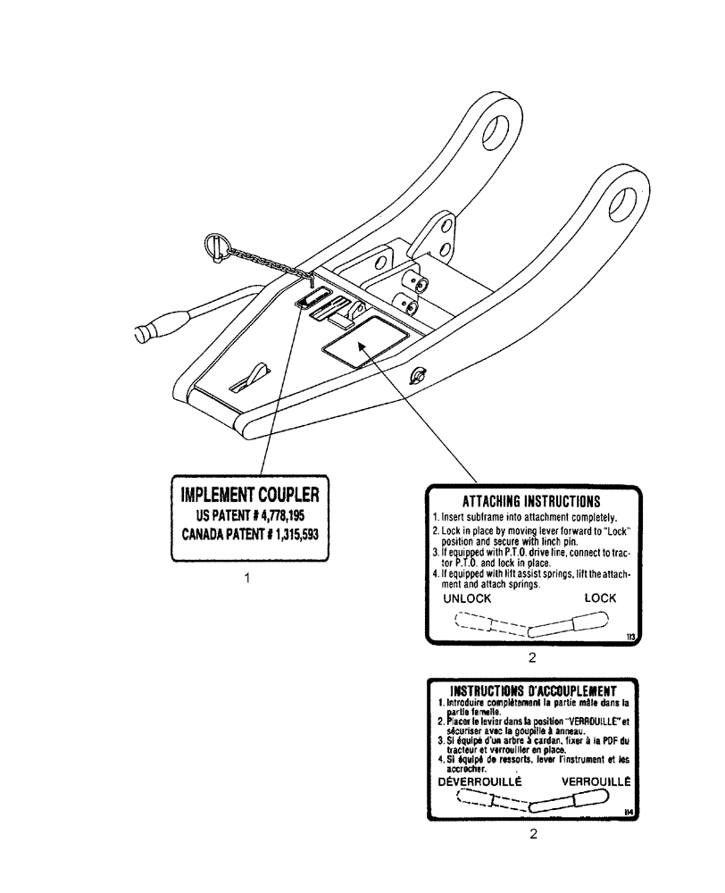 Схема запчастей Case IH 715349056 - (110.02) - MALE QUICK HITCH DECALS - 717751006 