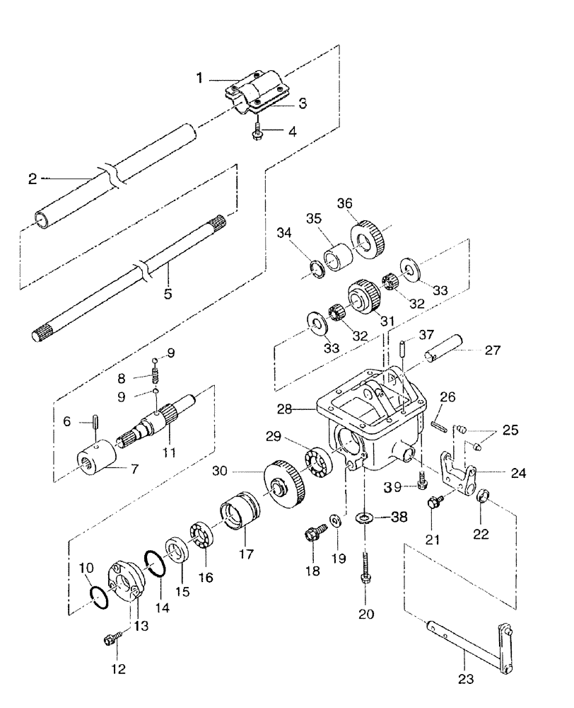 Схема запчастей Case IH FARMALL 60 - (03.10) - FWD DROP BOX (03) - TRANSMISSION