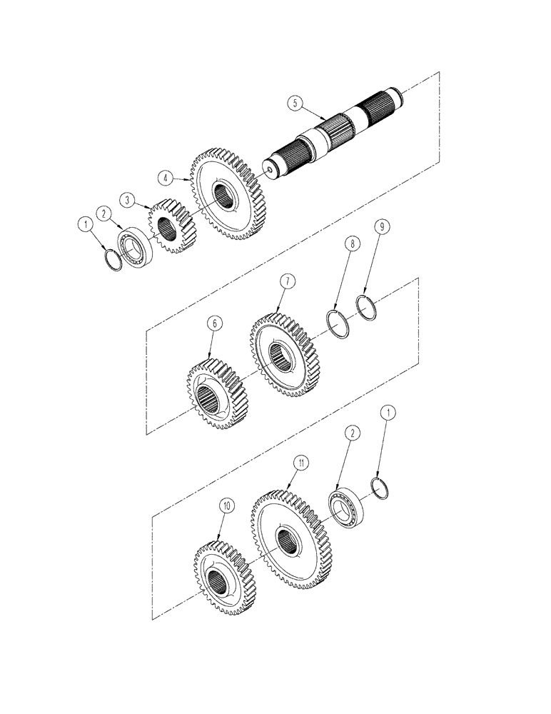 Схема запчастей Case IH STEIGER 335 - (06-37) - MANUAL SHIFT TRANSMISSION - FOURTH SHAFT ASSEMBLY (06) - POWER TRAIN