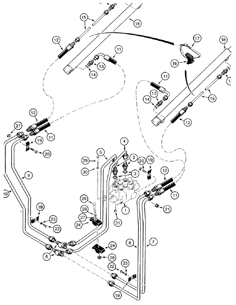 Схема запчастей Case IH 1818 - (8-18) - LOADER LIFT HYDRAULIC CIRCUIT (08) - HYDRAULICS