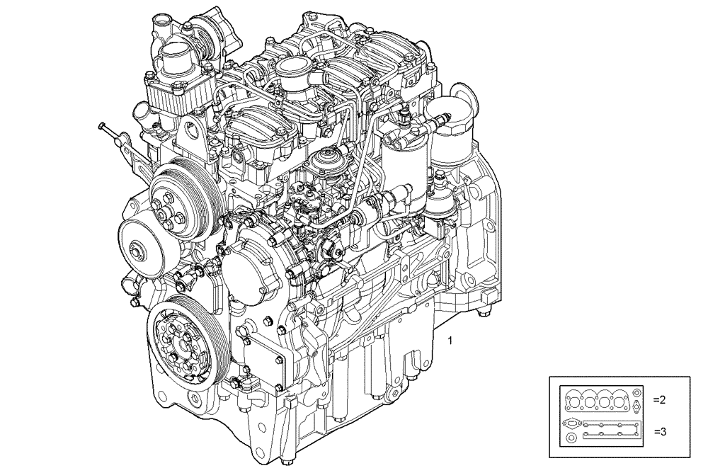 Схема запчастей Case IH F5AE9484A A002 - (0002.109) - COMPLETE ENGINE 