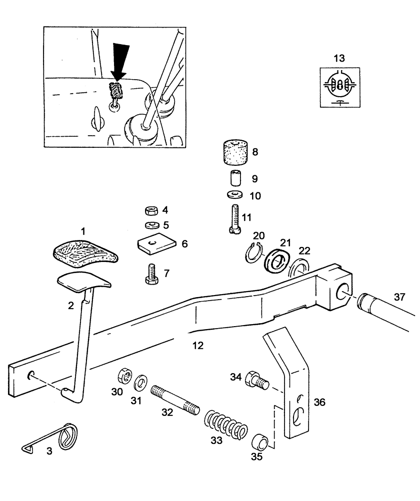 Схема запчастей Case IH C55 - (06-13[01]) - DIFFERENTIAL BLOCKING, ACTUATING (06) - POWER TRAIN