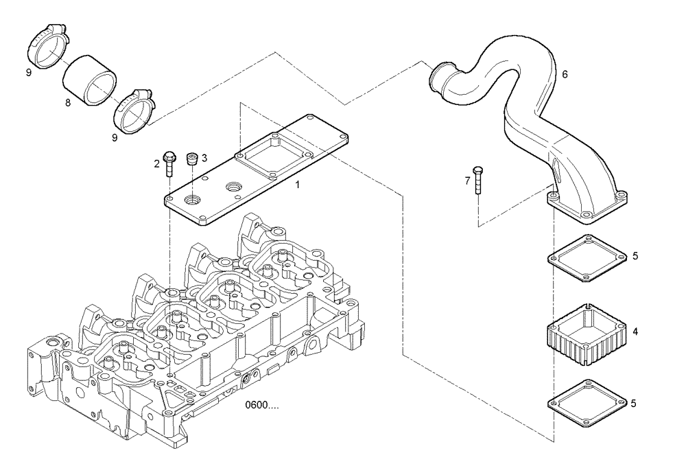 Схема запчастей Case IH F4BE0454G D600 - (0710.149) - INTAKE MANIFOLD 