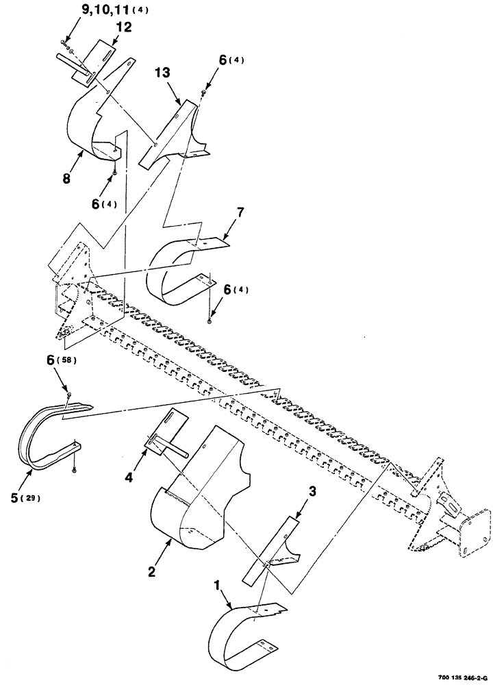 Схема запчастей Case IH RS561A - (3-008) - PICKUP WRAPPER AND SHIELD ASSEMBLIES Pickup