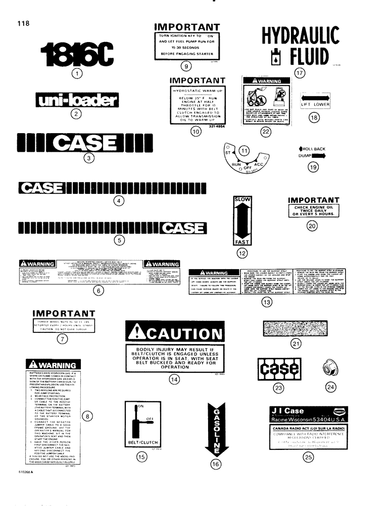 Схема запчастей Case IH 1816C - (118) - DECALS (09) - CHASSIS/ATTACHMENTS