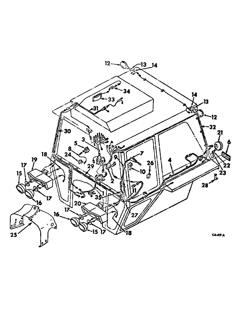 Схема запчастей Case IH 2826 - (08-25) - ELECTRICAL, TRACTOR CAB WIRING AND LIGHTING (06) - ELECTRICAL