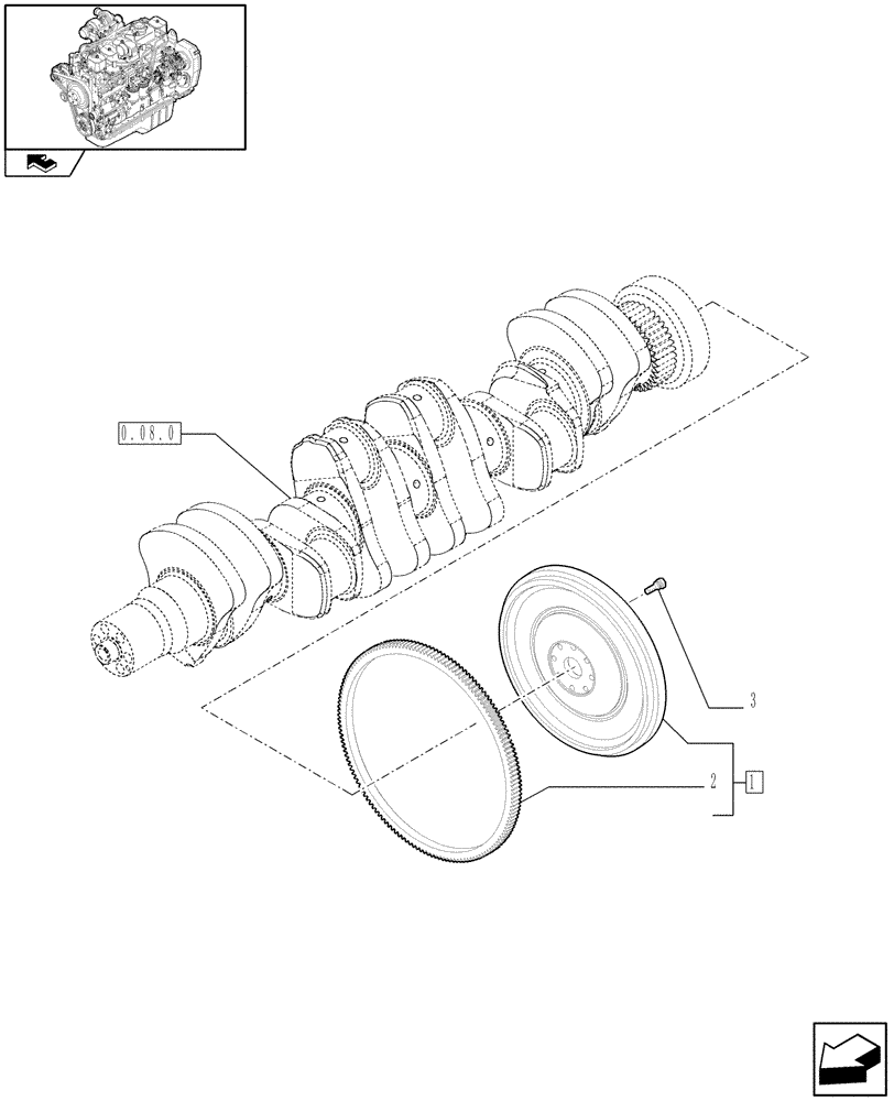 Схема запчастей Case IH F4GE9684R J602 - (0.08.3) - FLYWHEEL - ENGINE (2853681) 