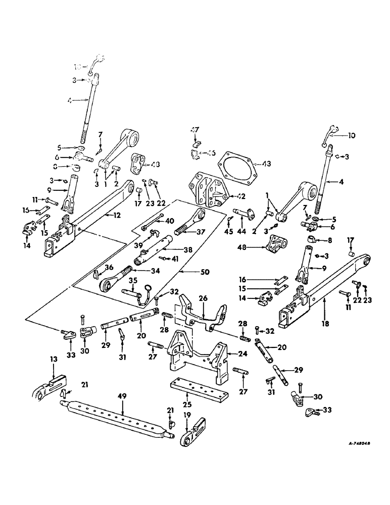 Схема запчастей Case IH 706 - (K-09) - DRAWBARS AND HITCHES, THREE POINT HITCH Drawbars & Hitches