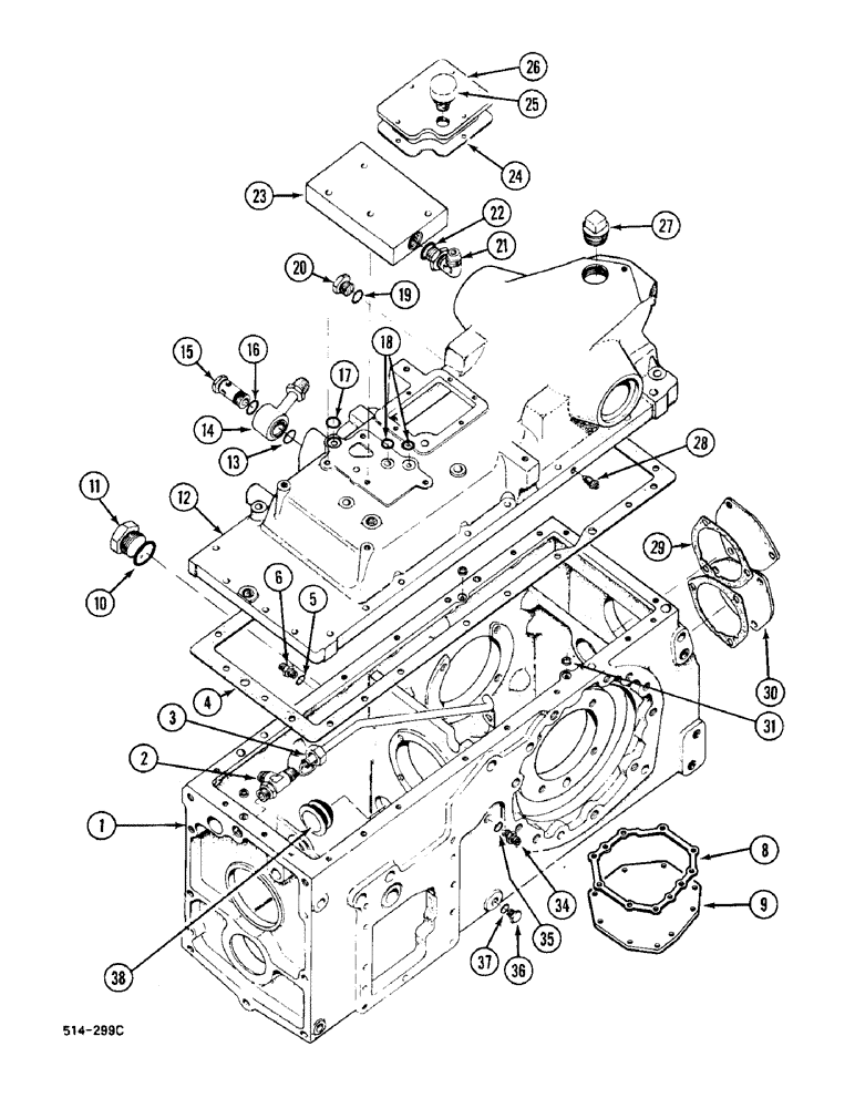 Схема запчастей Case IH 248 - (6-408) - REAR FRAME, COVER AND CONNECTIONS (06) - POWER TRAIN