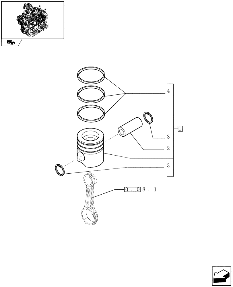 Схема запчастей Case IH FARMALL 95 - (0.08.2) - PISTON - ENGINE (01) - ENGINE