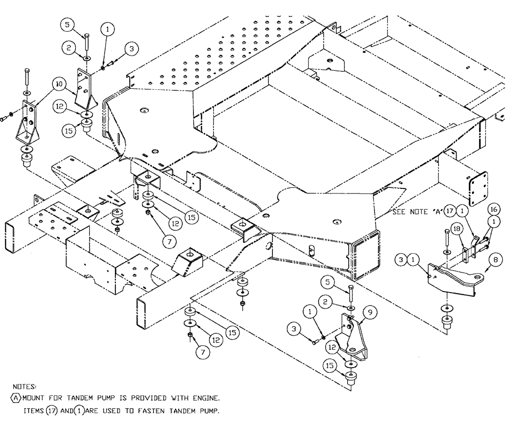 Схема запчастей Case IH SPX3200 - (03-032) - ENGINE MOUNT GROUP (01) - ENGINE