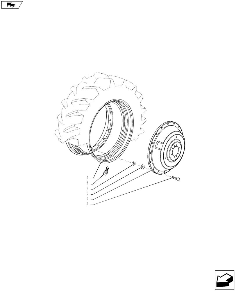 Схема запчастей Case IH PUMA 130 - (44.520.06) - VAR - 8333406, 8334406 - REAR WHEELS (44) - WHEELS