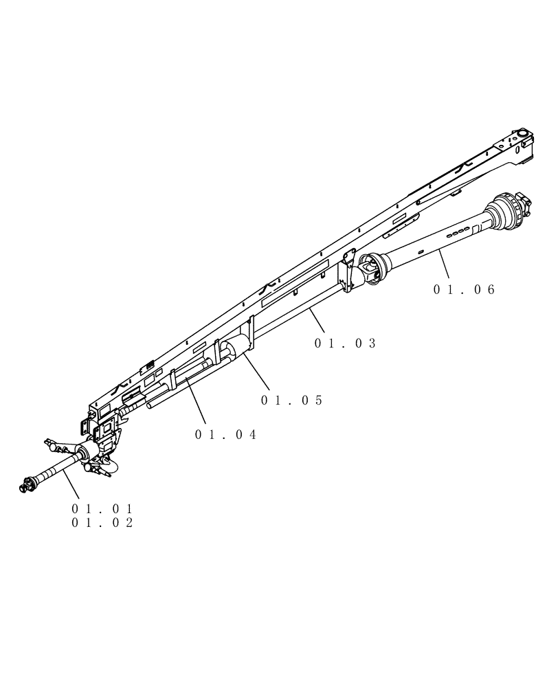 Схема запчастей Case IH DC162 - (01.00) - PTO / DRIVE SHAFT- PICTORIAL INDEX (01) - PTO DRIVE SHAFT