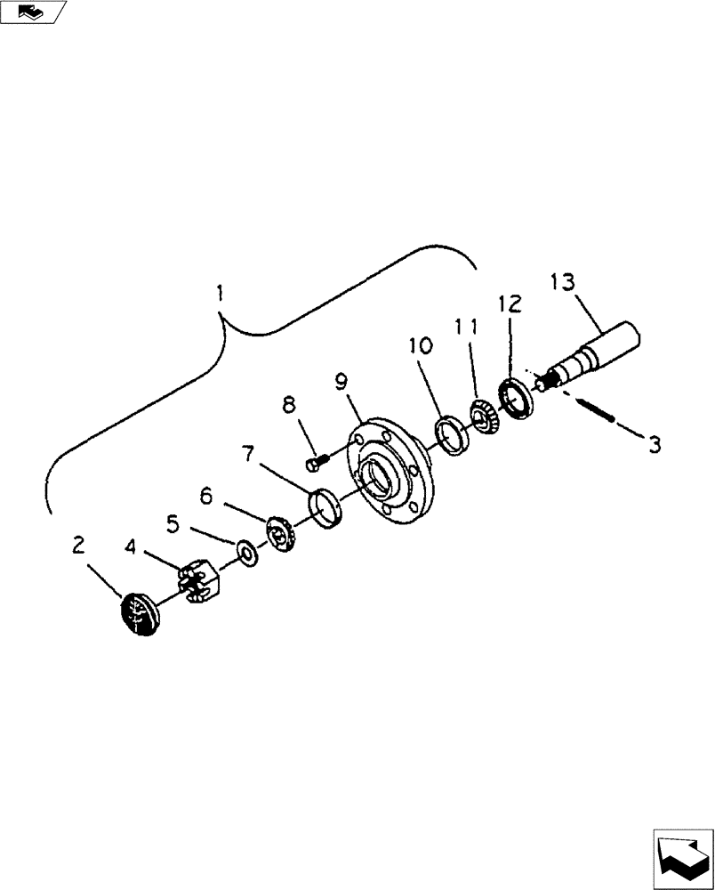 Схема запчастей Case IH 5250 - (44.100.04) - 783 HUB & SPINDLE (44) - WHEELS