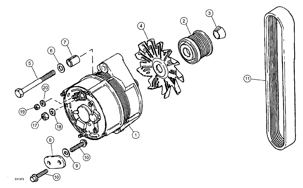 Схема запчастей Case IH SPX3150 - (087) - ENGINE,  ALTERNATOR PACKAGE (10) - ENGINE