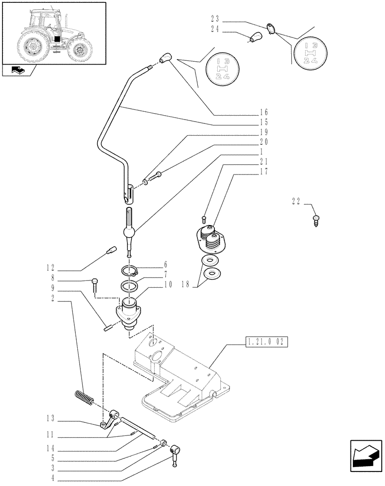 Схема запчастей Case IH FARMALL 80 - (1.29.1) - TRANSMISSION EXTERNAL SHIFTING CONTROLS (03) - TRANSMISSION