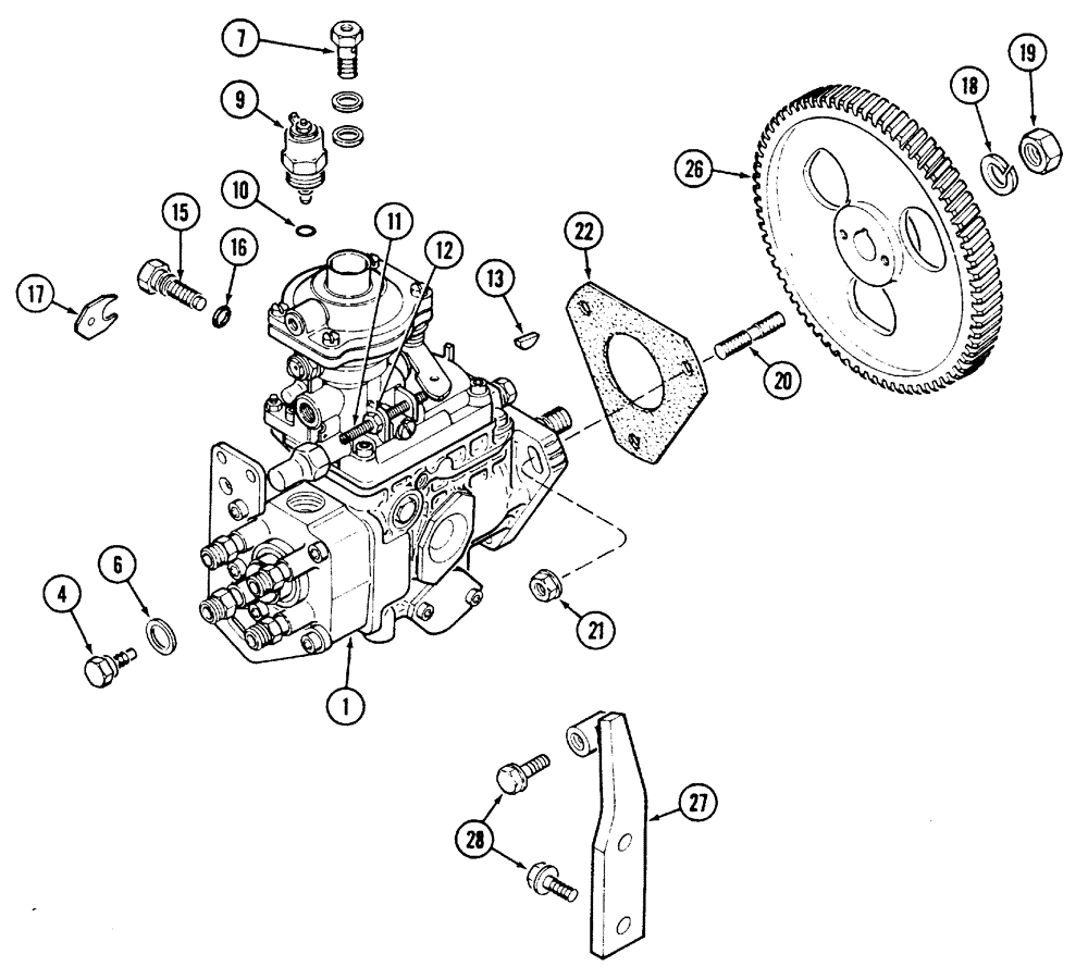 Схема запчастей Case IH 5120 - (3-16) - FUEL INJECTION PUMP AND DRIVE, 5120 TRACTOR - 4TA-390 ENGINE (03) - FUEL SYSTEM