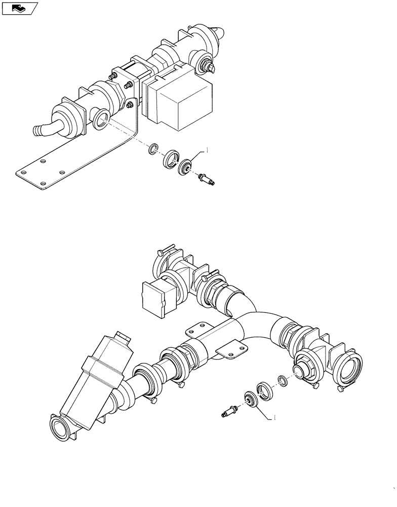 Схема запчастей Case IH 3330 - (55.440.29) - AIM SENSOR PLUMBING GROUP, CENTER SECTION (55) - ELECTRICAL SYSTEMS