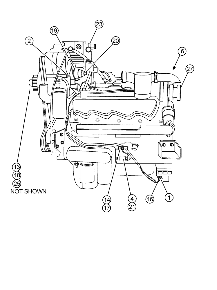 Схема запчастей Case IH FLX3330B - (02-002[01]) - ENGINE GROUP (FLX3330B CAT 3208ATAAC) (01) - ENGINE