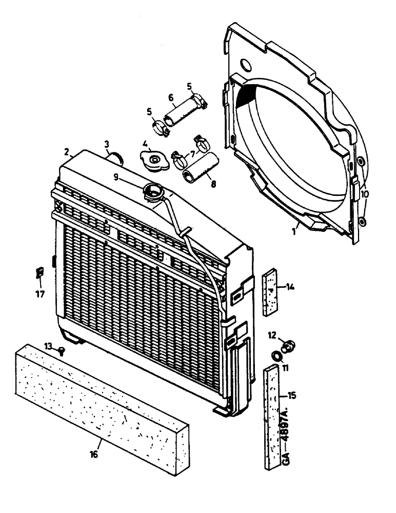 Схема запчастей Case IH 644 - (1D09) - RADIATOR Cooling