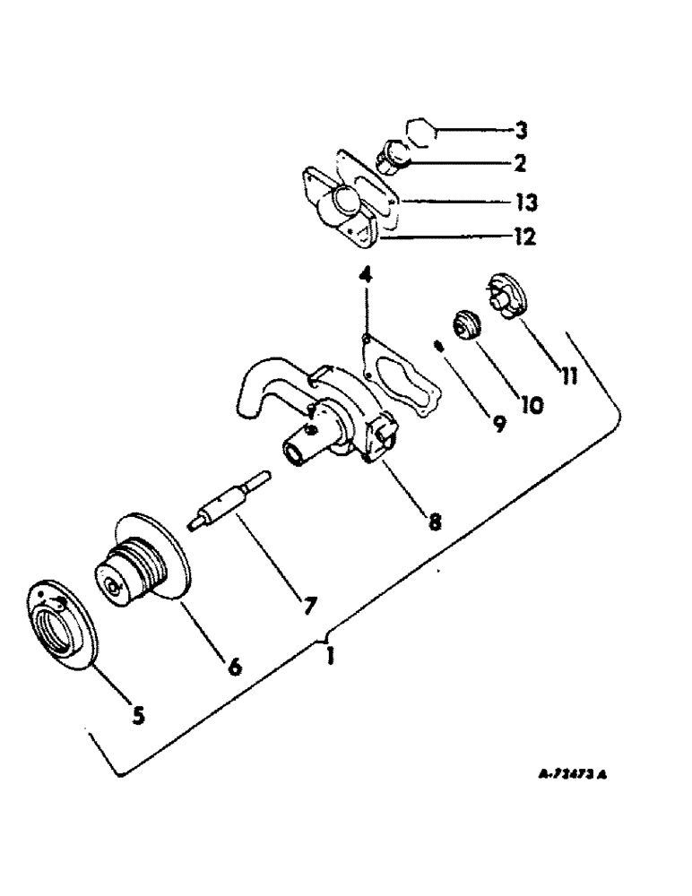 Схема запчастей Case IH BC-144 - (H-06) - THERMOSTAT AND WATER PUMP, MACHINES WITH ENGINE SERIAL NUMBER 6028 AND BELOW 