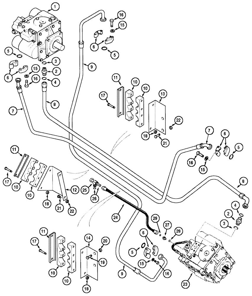 Схема запчастей Case IH 2388 - (06-03) - HYDROSTATICS - PUMP AND MOTOR - TWO SPEED MOTOR (03) - POWER TRAIN