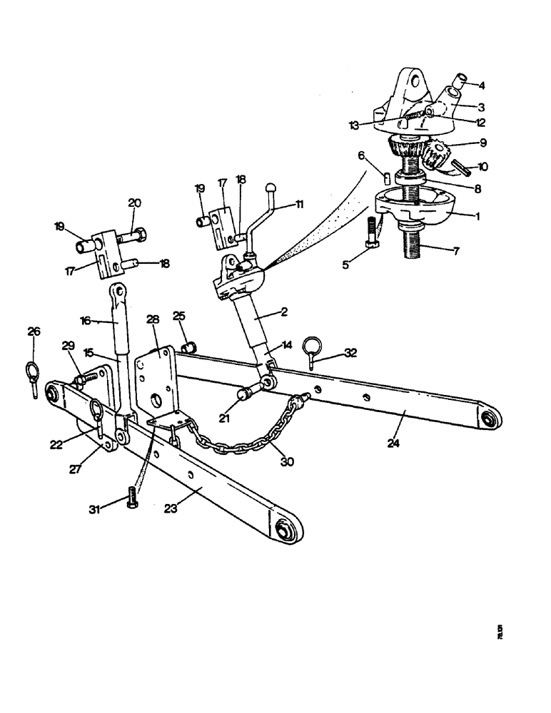 Схема запчастей Case IH 885 - (E24) - SELECTAMATIC HYDRAULIC SYSTEM, LIFT RODS AND LOWER LINKS, 885 TRACTORS (07) - HYDRAULIC SYSTEM