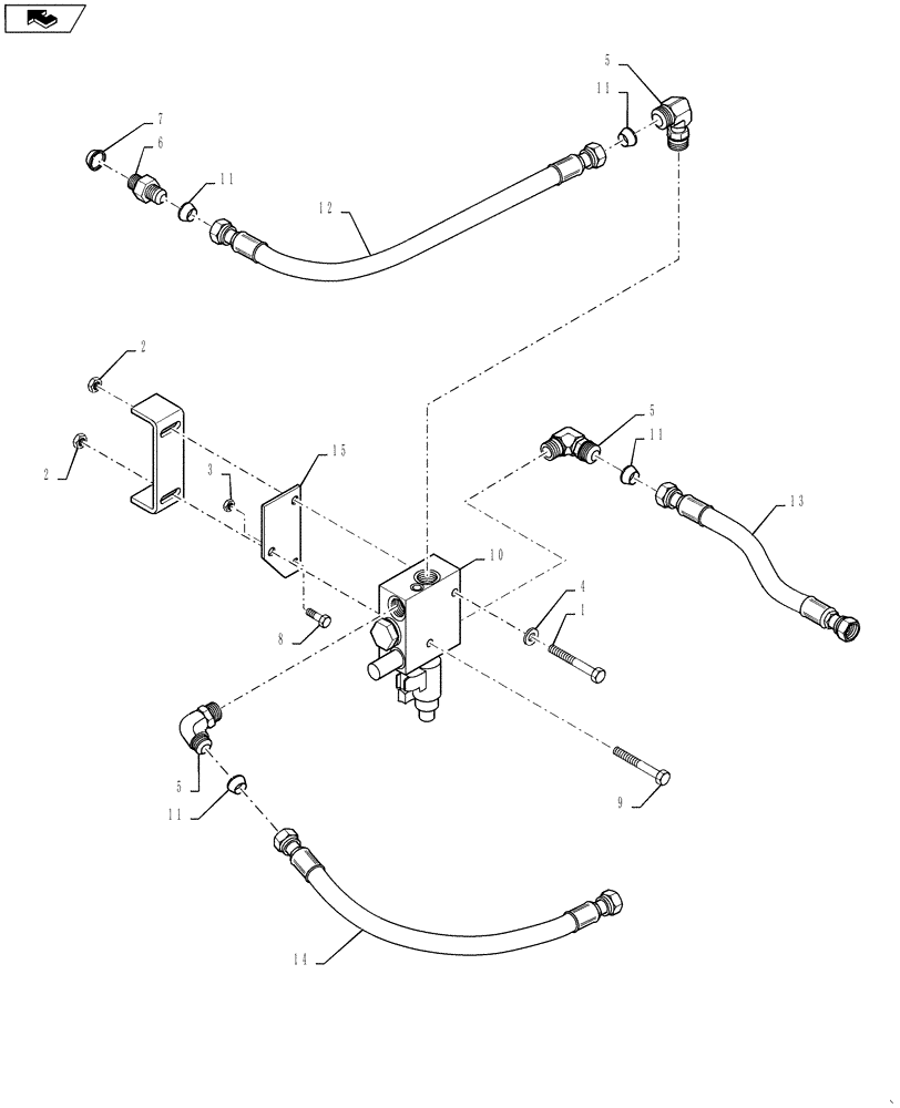 Схема запчастей Case IH DH362 - (20.07.03[4.1]) - HYDRAULICS, REEL SYNCHRONIZATION, FROM PIN YAZB01204 (07) - HYDRAULICS