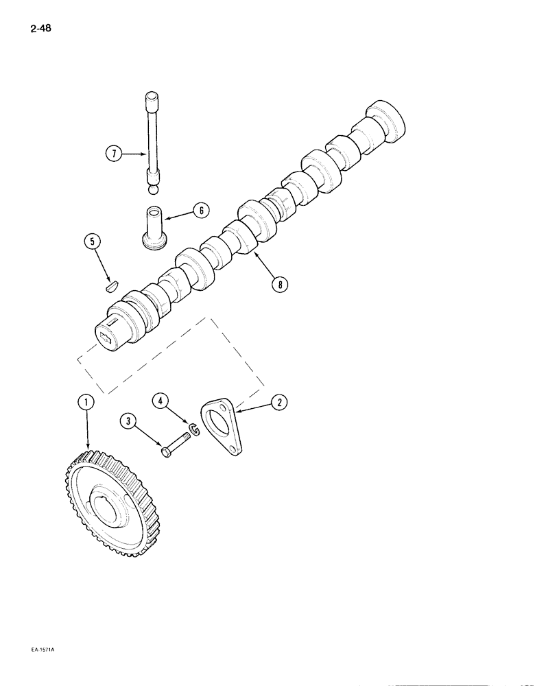 Схема запчастей Case IH 895 - (2-48) - CAMSHAFT (02) - ENGINE