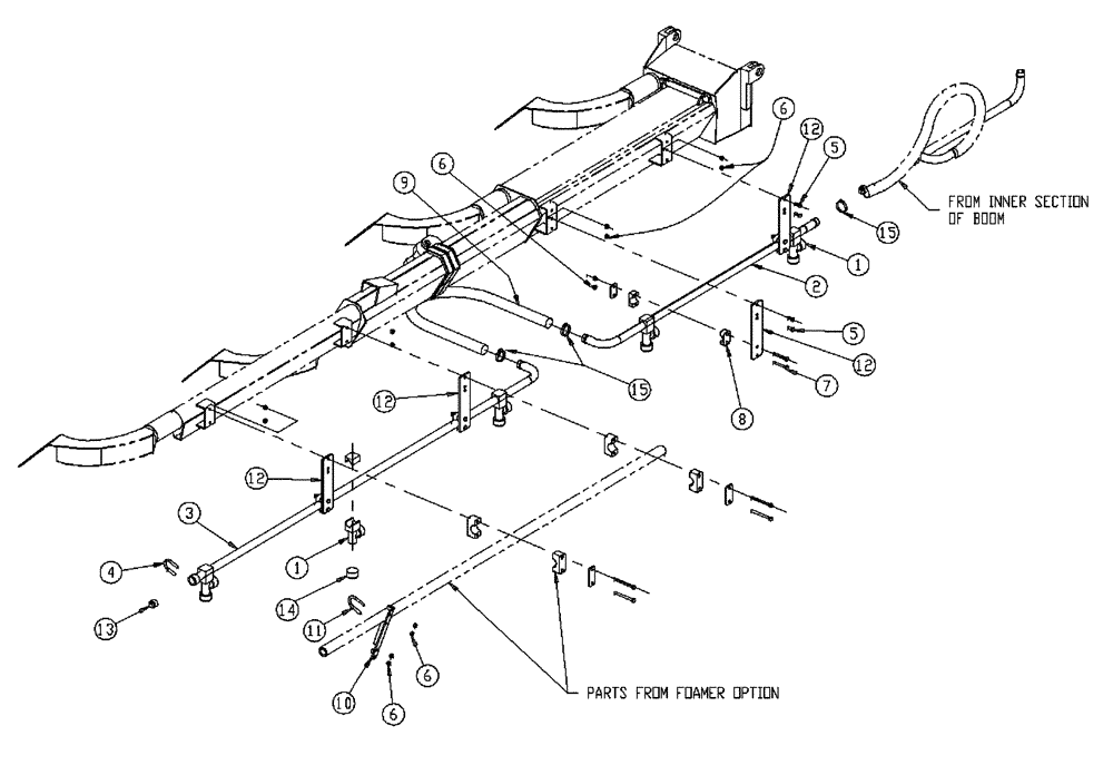 Схема запчастей Case IH 437 - (10-014) - BOOM PLUMBING, 2.5, RH, OUTER Wet Kit