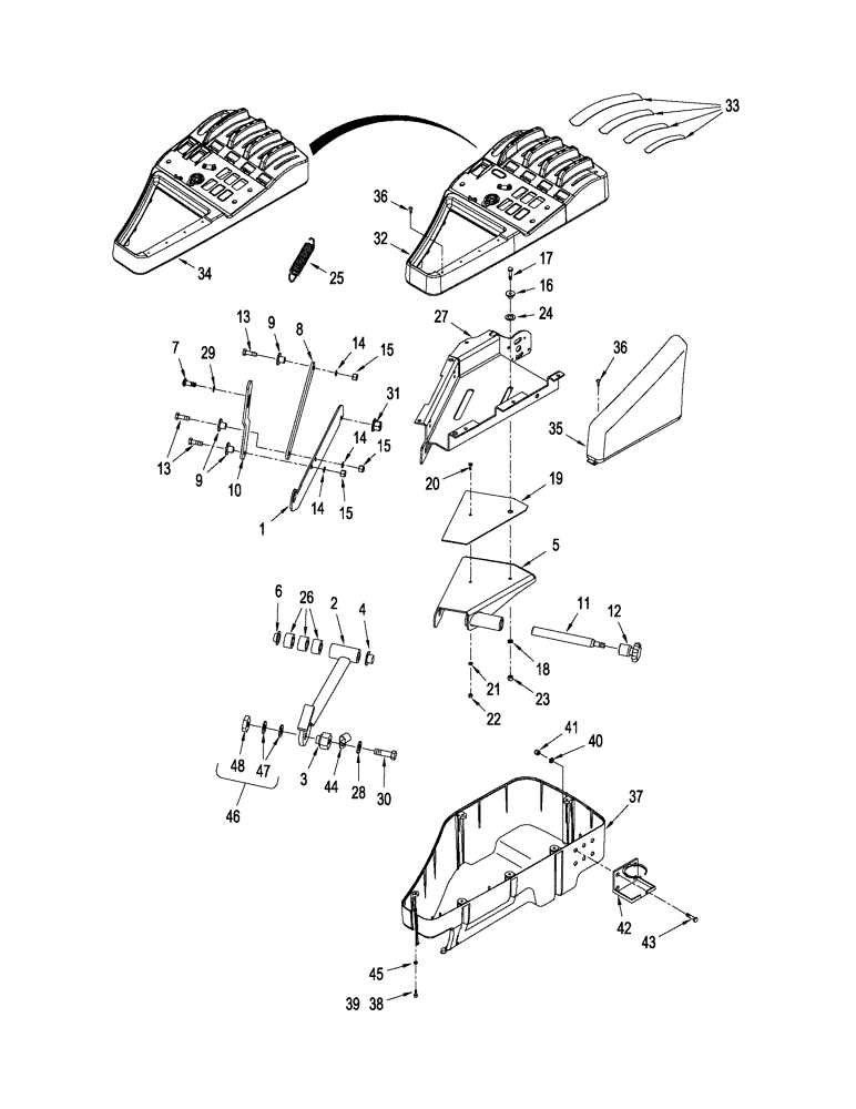 Схема запчастей Case IH STX375 - (09-23) - CONSOLE - RIGHT HAND ARMREST, ELECTRIC (09) - CHASSIS