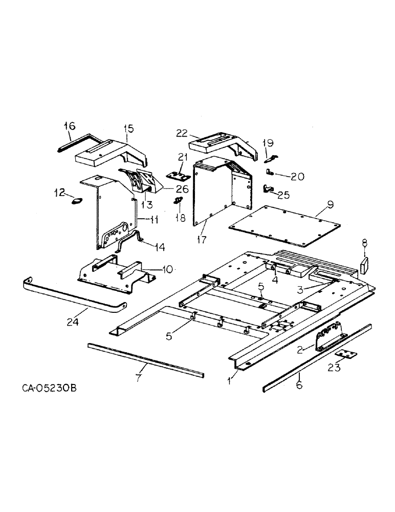 Схема запчастей Case IH 3388 - (13-09) - SUPERSTRUCTURE, FENDERS AND OPERATORS PLATFORM (05) - SUPERSTRUCTURE