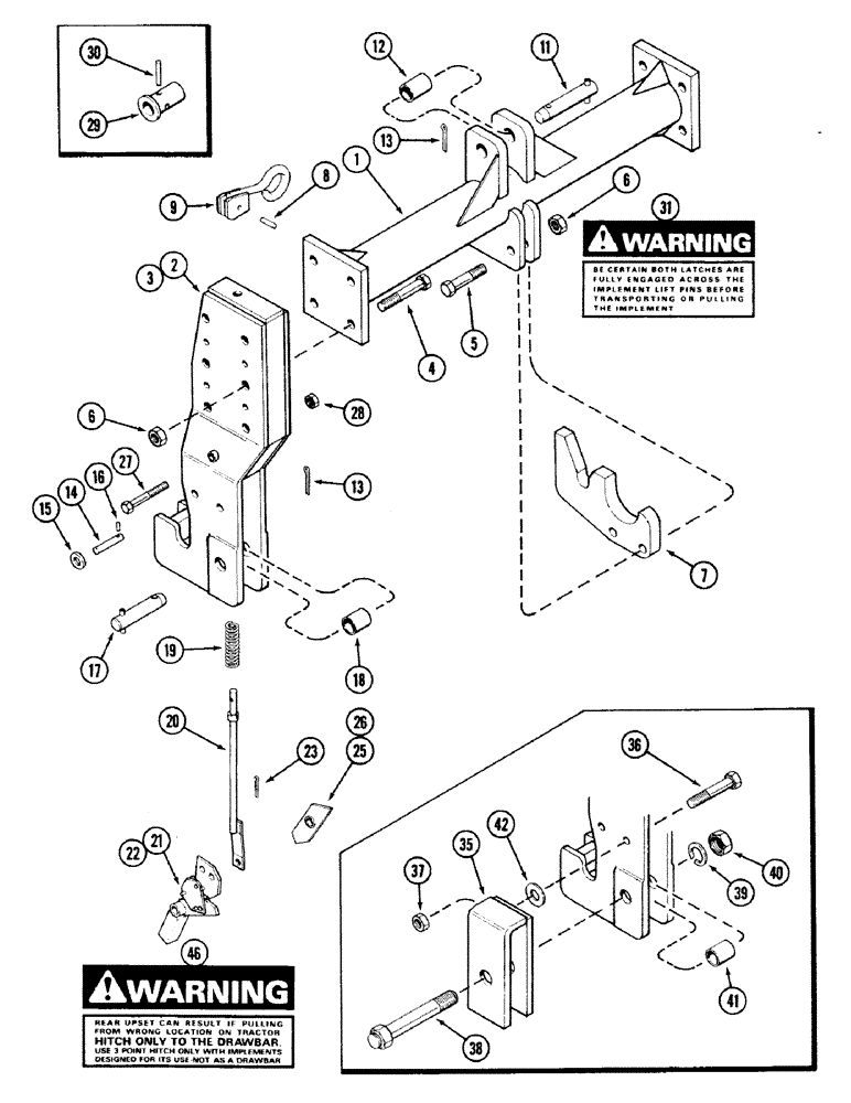 Схема запчастей Case IH 2594 - (9-024) - A66281 QUICK HITCH COUPLER, CATEGORY II AND III (09) - CHASSIS/ATTACHMENTS