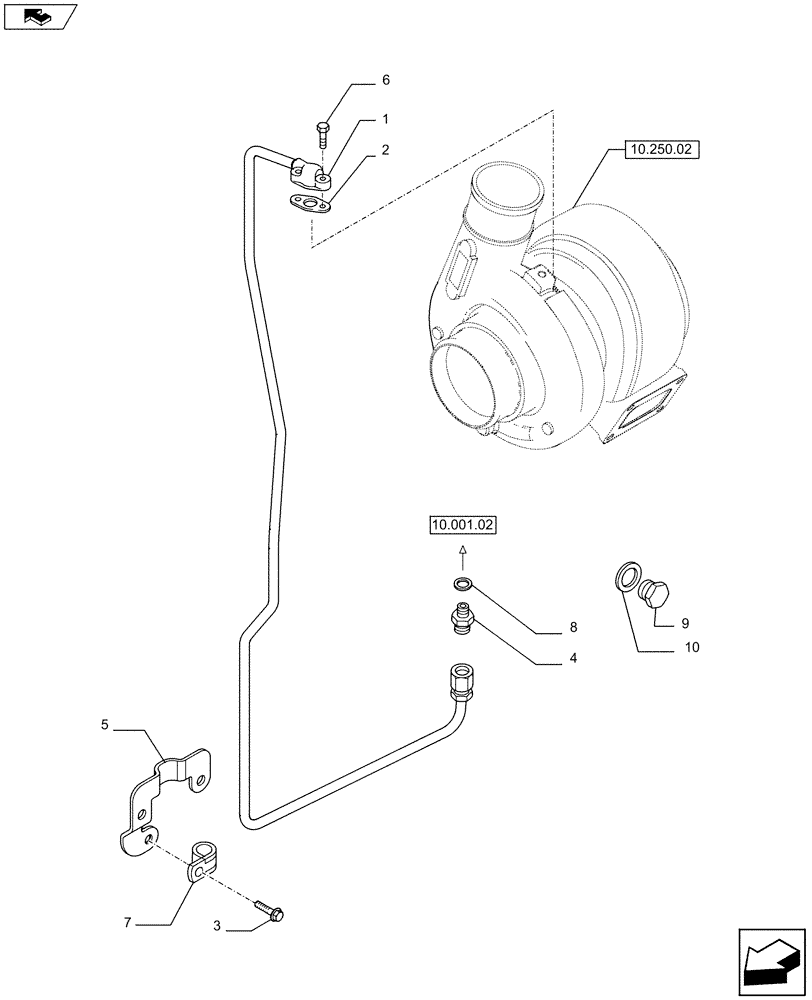 Схема запчастей Case IH F2CFE613C A010 - (10.304.03[02]) - OIL PUMP PIPING (5801372649) 