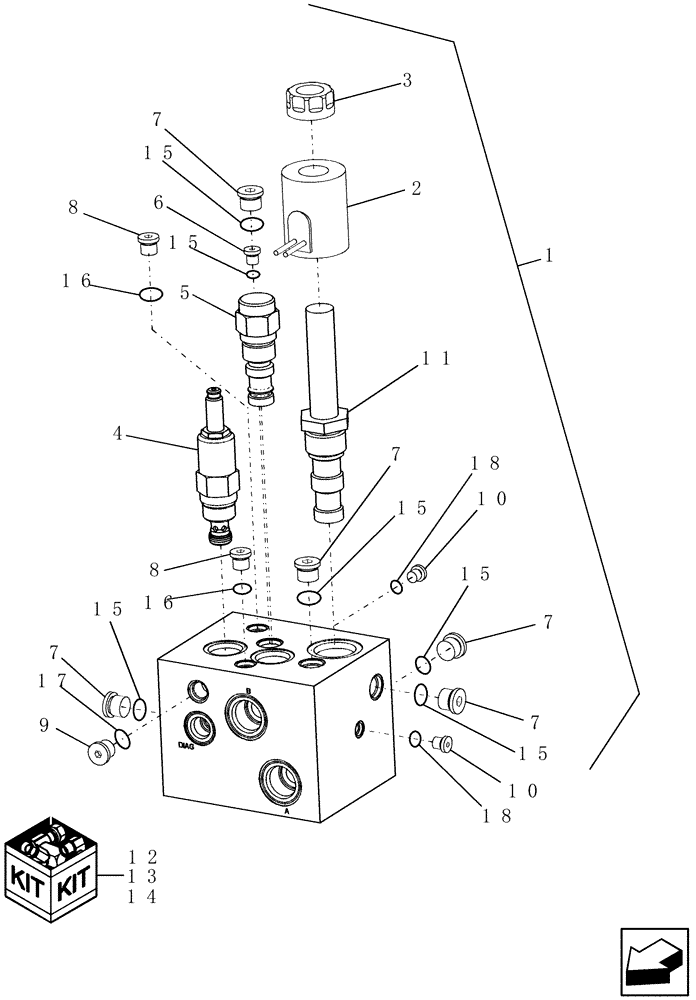 Схема запчастей Case IH 9230 - (35.910.12) - SPREADER CONTROL VALVE, COMPONENTS (35) - HYDRAULIC SYSTEMS