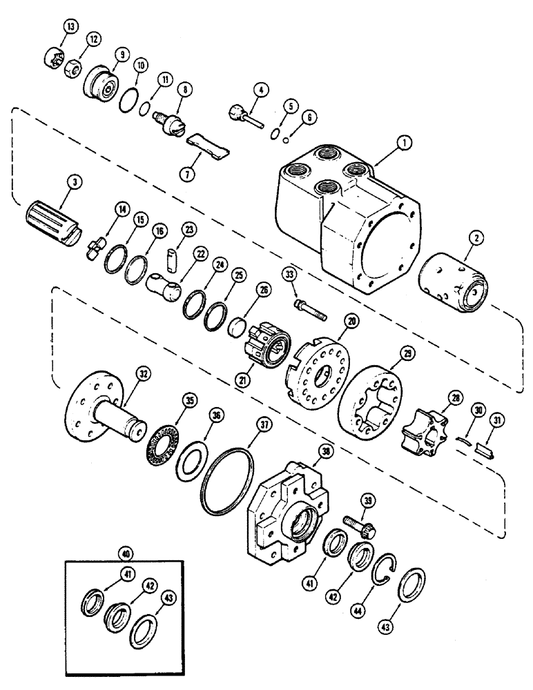 Схема запчастей Case IH 2390 - (5-154) - HYDROSTATIC STEERING PUMP (05) - STEERING