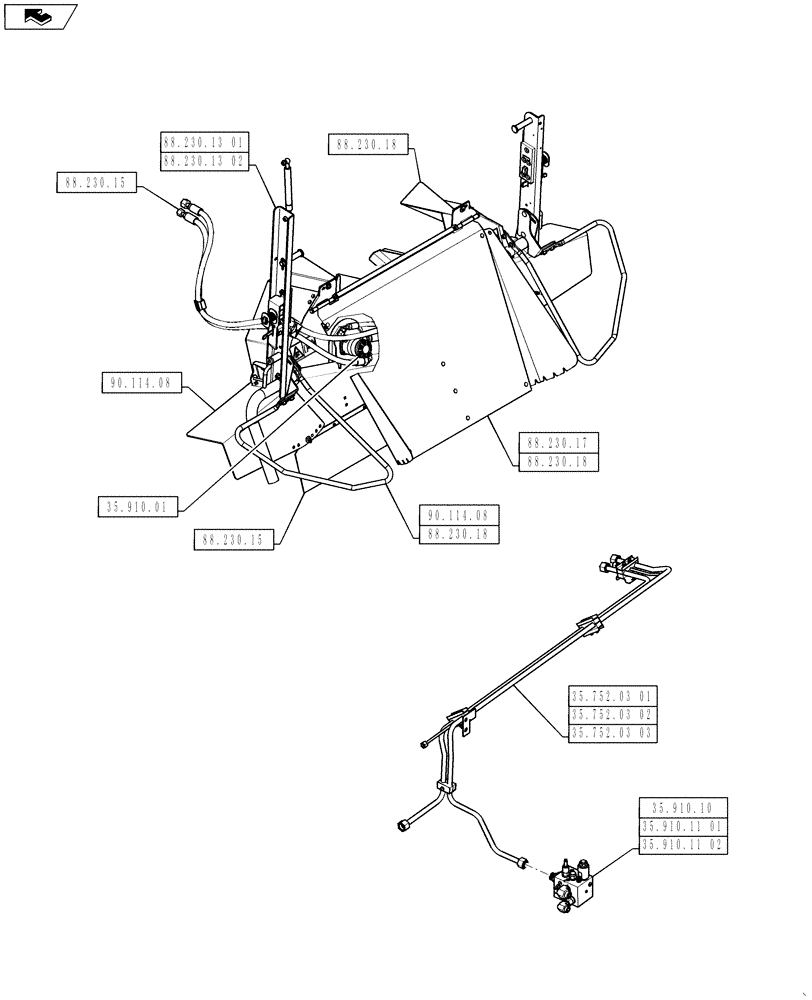 Схема запчастей Case IH 7230 - (00.000.88) - PICTORIAL INDEX - STRAW SPREADER (00) - GENERAL & PICTORIAL INDEX