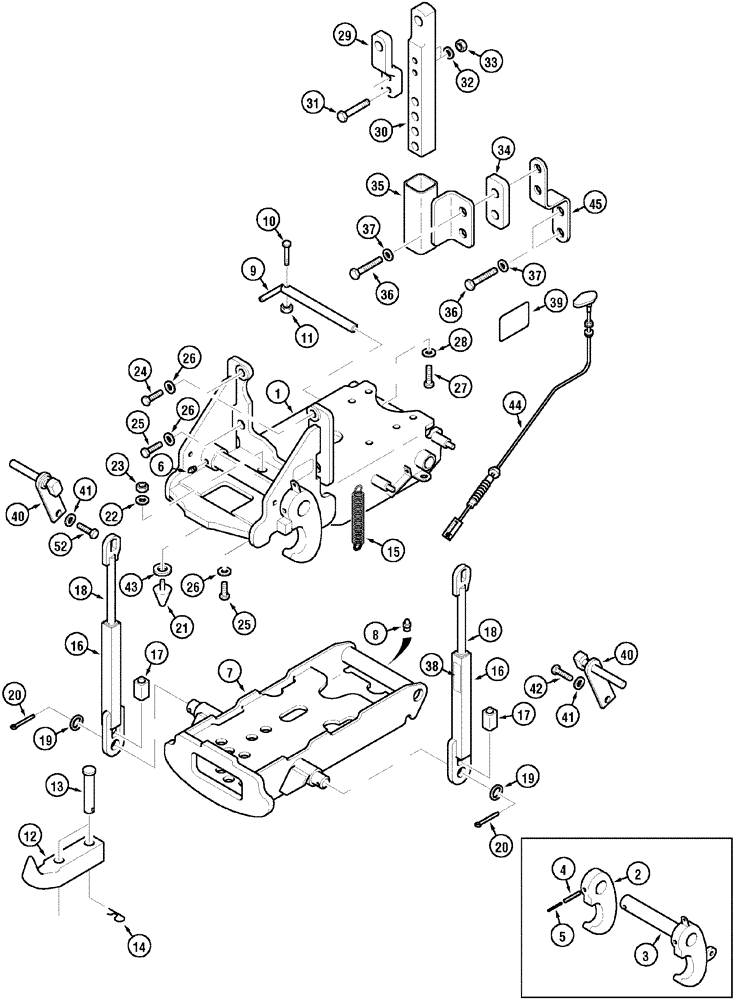 Схема запчастей Case IH CX50 - (09-75) - AUTOMATIC HITCH (09) - CHASSIS/ATTACHMENTS