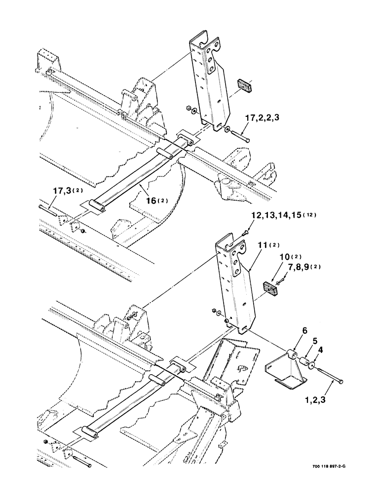 Схема запчастей Case IH 8820 - (7-12) - HEADER LOWER LIFT AND CHANNEL ASSEMBLY (09) - CHASSIS