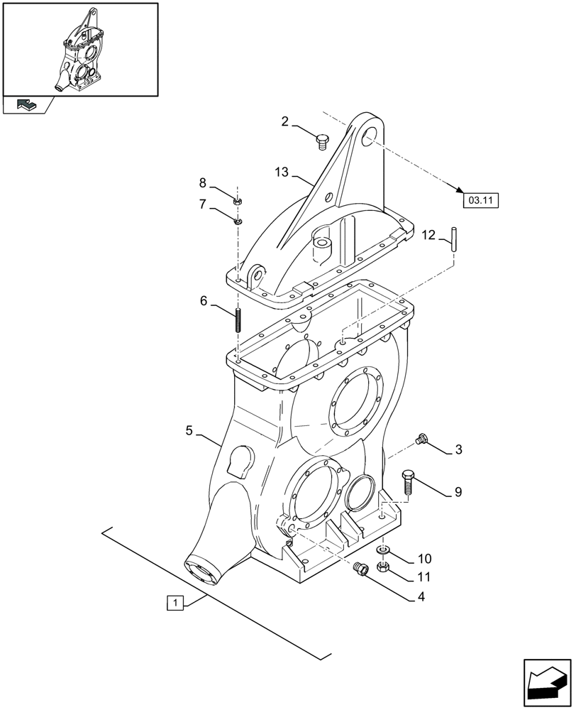 Схема запчастей Case IH LBX432R - (03.06[01]) - MAIN GEARBOX (03) - MAIN GEARBOX