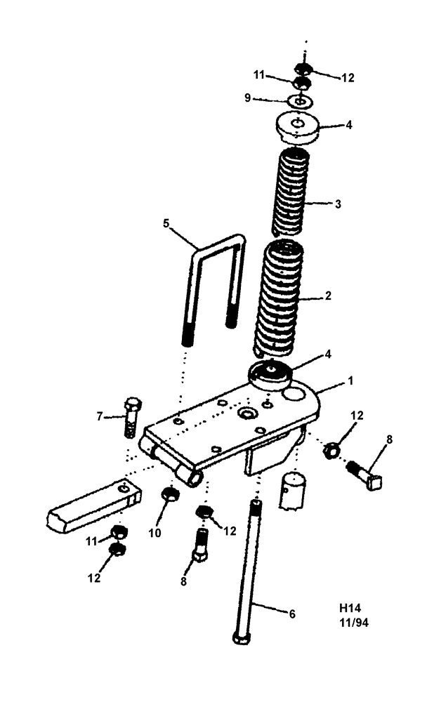 Схема запчастей Case IH NPX5300 - (75.200.08) - HEAVY DUTY SPRING C-S MOUNT (75) - SOIL PREPARATION